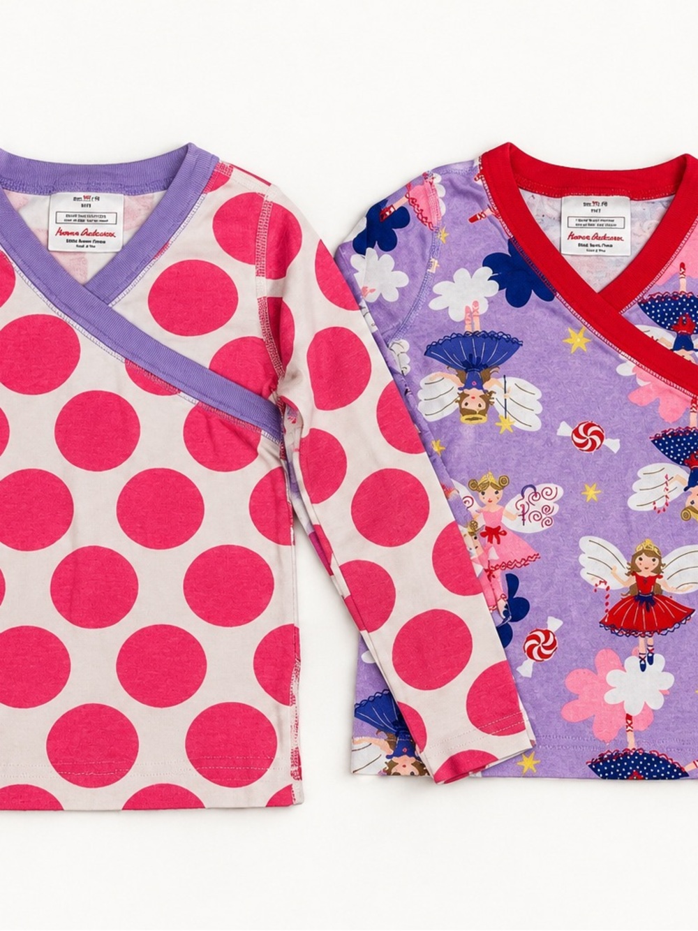 Hanna Andersson Girls Pajama Tops 2-Pack Lot Size US 3 / 90cm Pink & Purple